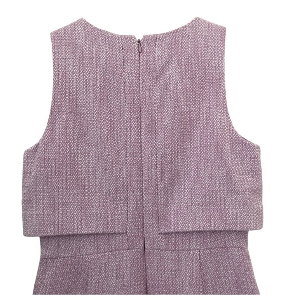 Crew "Going Places" Lavender Knee-length Cotton Tweed Textured Dress 4 - Picture 7 of 11